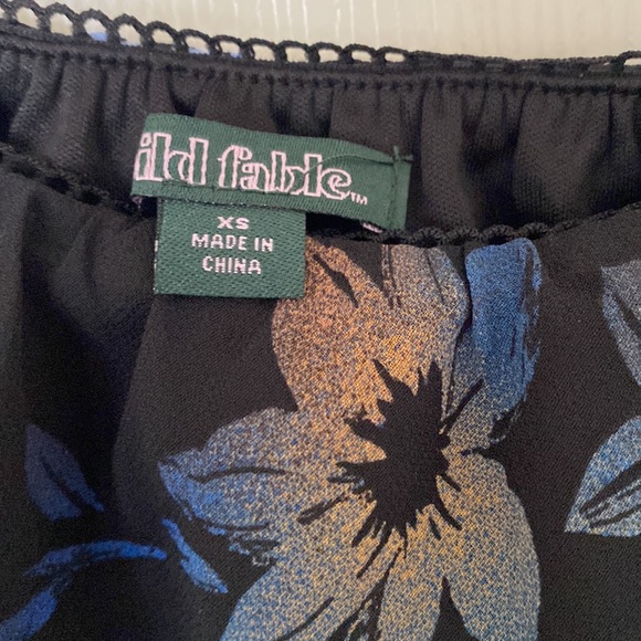 “Wild Fable” black floral lined, pull on skirt; size XS; NWT - Picture 6 of 6